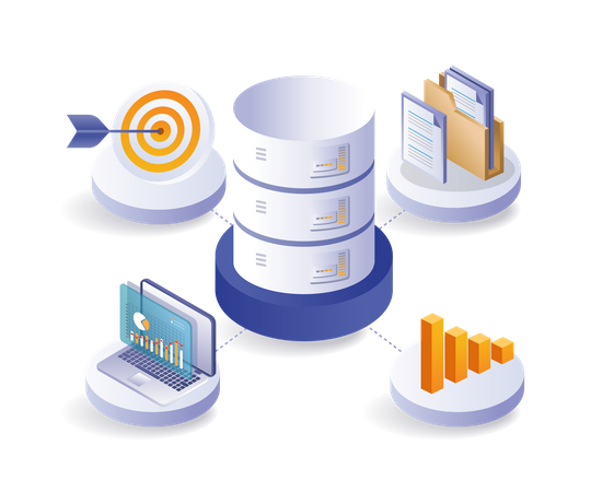 Corporate database storage center  Illustration
