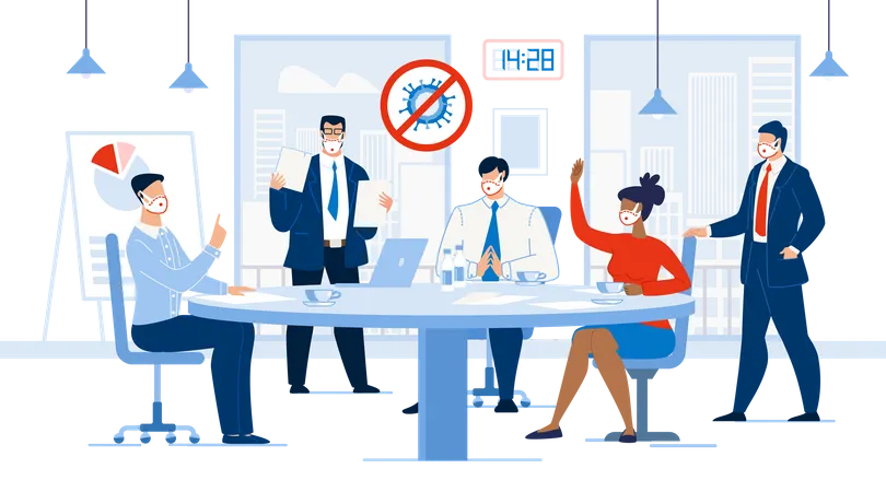 Corporate Meeting Conference Working Environment  Illustration