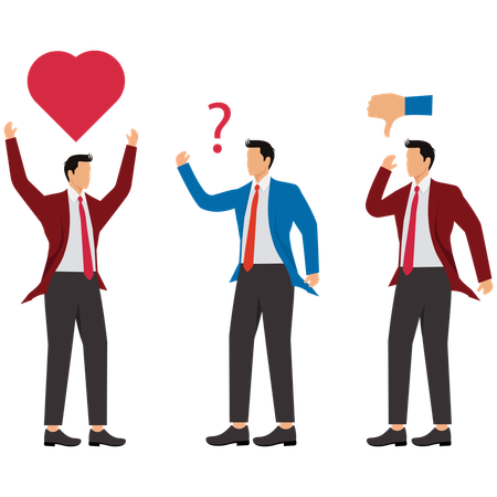 Corporate Men with Emotional  Illustration
