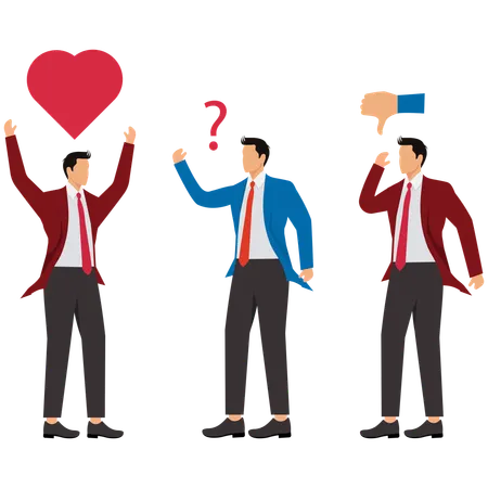 Corporate Men with Emotional  Illustration