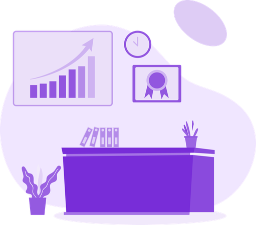 Corporate Office Desk  Illustration