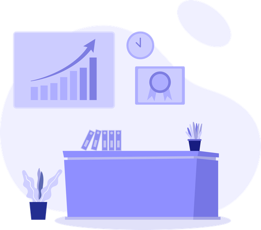 Corporate Office Desk  Illustration