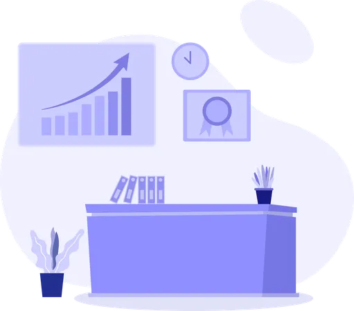 Corporate Office Desk  Illustration