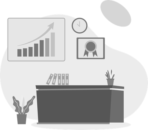 Corporate Office Desk  Illustration