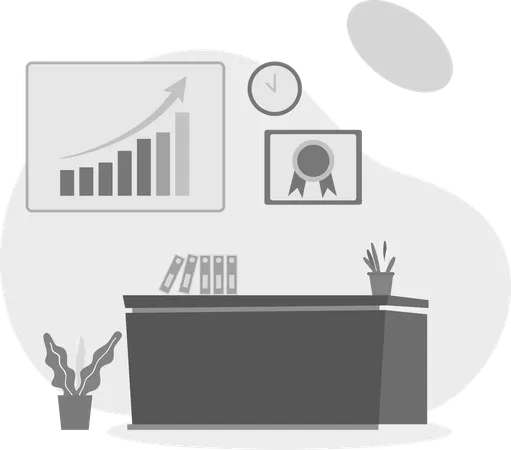 Corporate Office Desk  Illustration