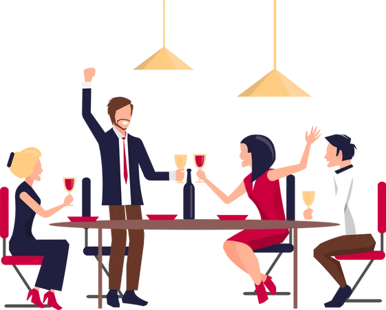 Corporate Party of Workers Illustration