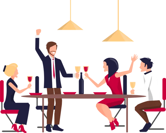 Corporate Party of Workers  Illustration