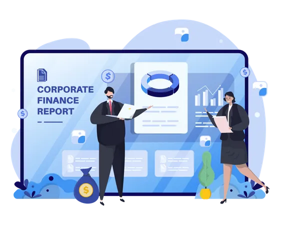 Corporate report presentation Illustration