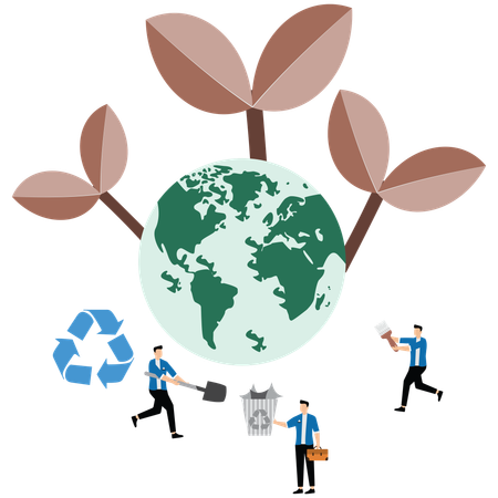 Corporate Responsibility Towards Sustainability  Illustration