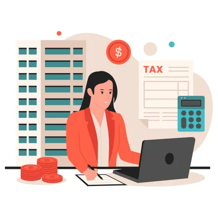 Corporation Tax Concept Illustration Illustration For Websites Landing Pages Mobile Apps Posters And Banners Trendy Flat Vector Illustration Illustration