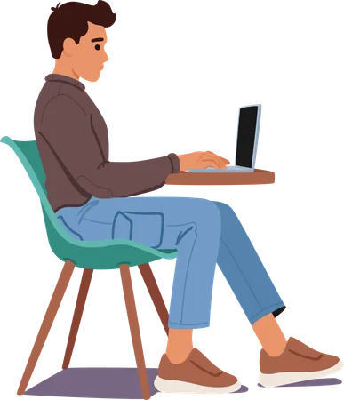 Correct posture while working on desk  Illustration