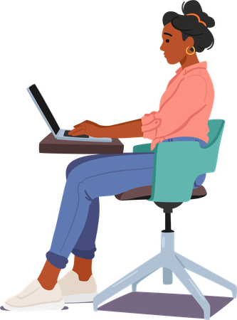 Correct posture while working on desk  Illustration