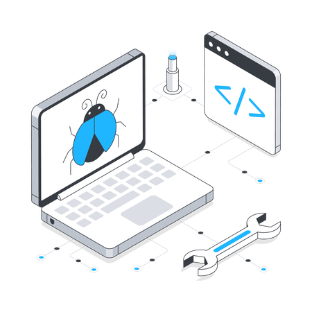 Correction et réparation de bugs en ligne  Illustration