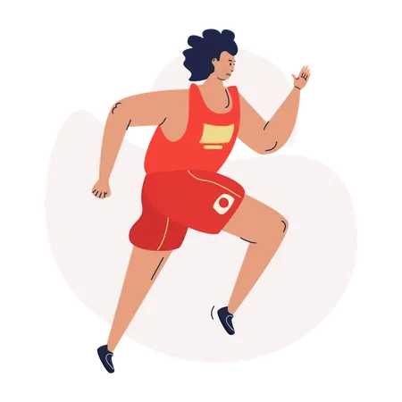 Ilustracion De Un Hombre Corriendo Por El Concepto Atletico De Los Juegos Olimpicos De Tokio Ilustración