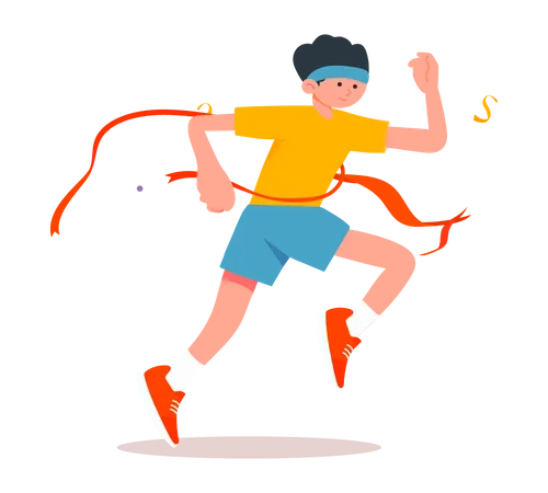 Corredor masculino correndo  Ilustração