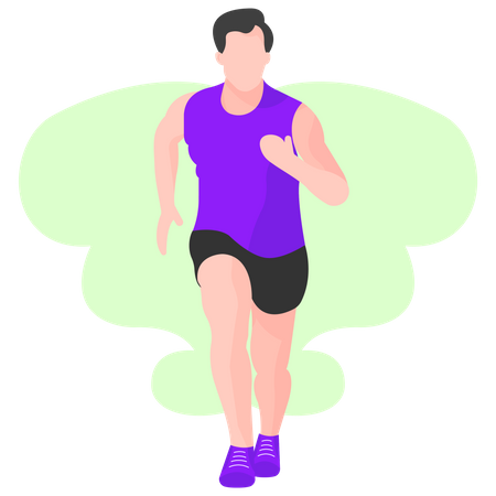 Corredor masculino correndo na corrida  Ilustração