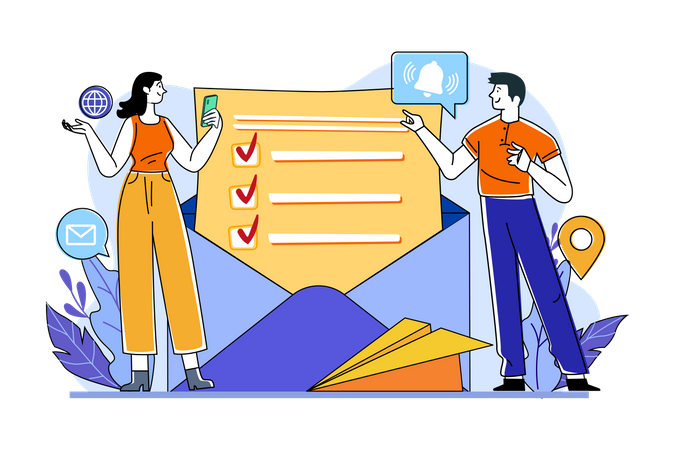 Correo de lista de verificación  Ilustración