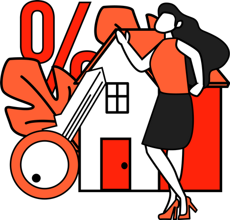 Corretora imobiliária feminina  Ilustração