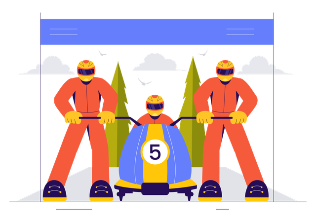 Corrida de bobsleigh  Ilustração