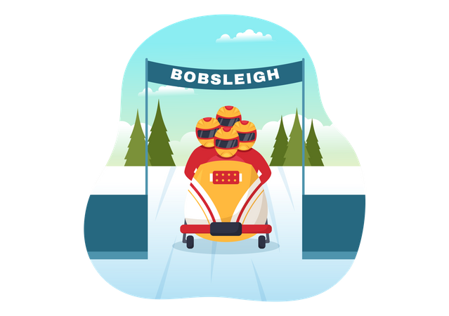 Corrida de bobsleigh  Ilustração