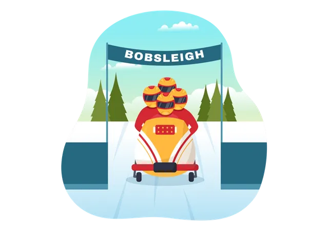 Corrida de bobsleigh  Ilustração