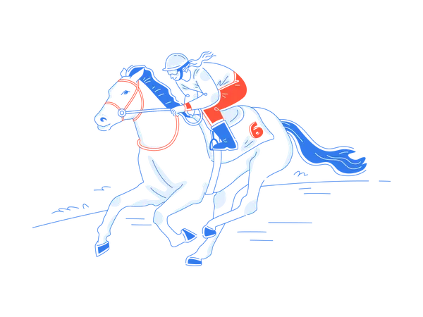 Corrida de cavalo  Ilustração