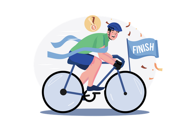 Corrida de finalização de ciclistas  Ilustração