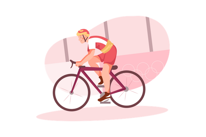 Corrida de ciclismo olímpico  Ilustração