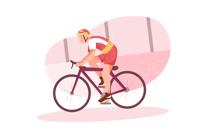 Corrida de ciclismo olímpico  Ilustração