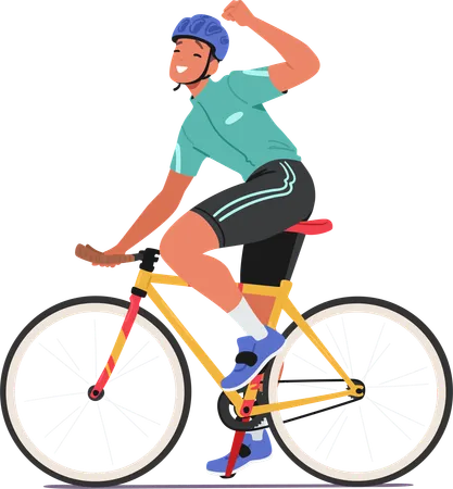 Corrida de ciclismo vencendo  Ilustração