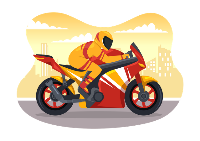 Corrida de moto  Ilustração