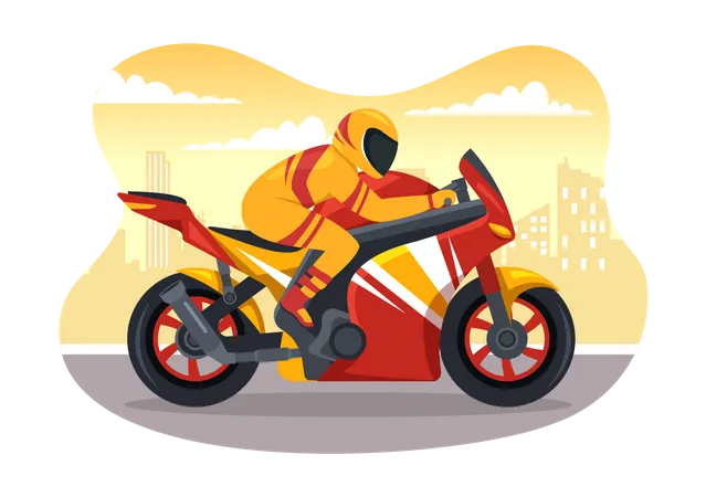 Corrida de moto  Ilustração