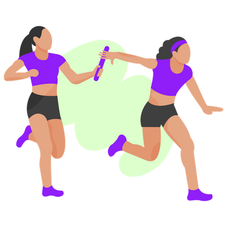 Corrida de revezamento olímpica  Ilustração