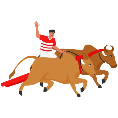 Corrida de vacas  Illustration