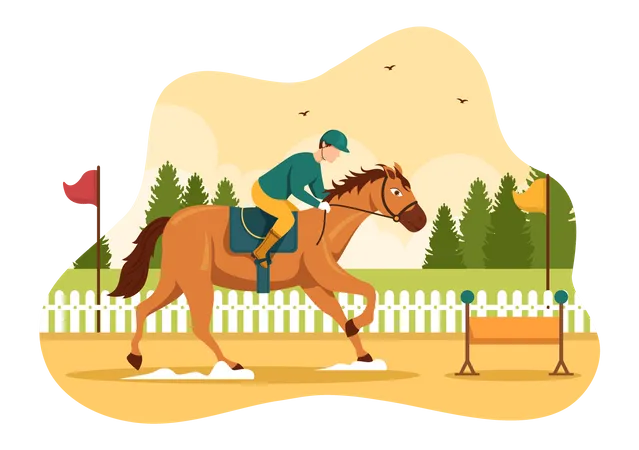 Corridas de cavalos  Ilustração