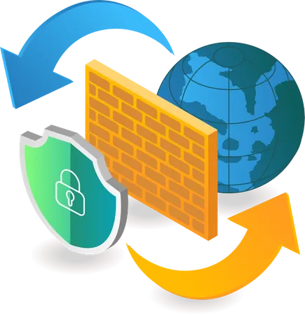 Cortafuegos de seguridad de Internet  Ilustración