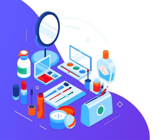 Cosméticos e acessórios  Ilustração