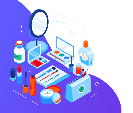 Cosmetics and accessories  Illustration