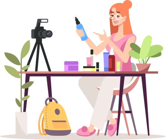 Cosmetics online review Illustration