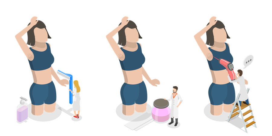 Cosmetología y cuerpo de la mujer.  Ilustración