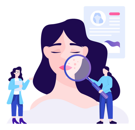 Cosmetologista fazendo tratamento de pele  Illustration