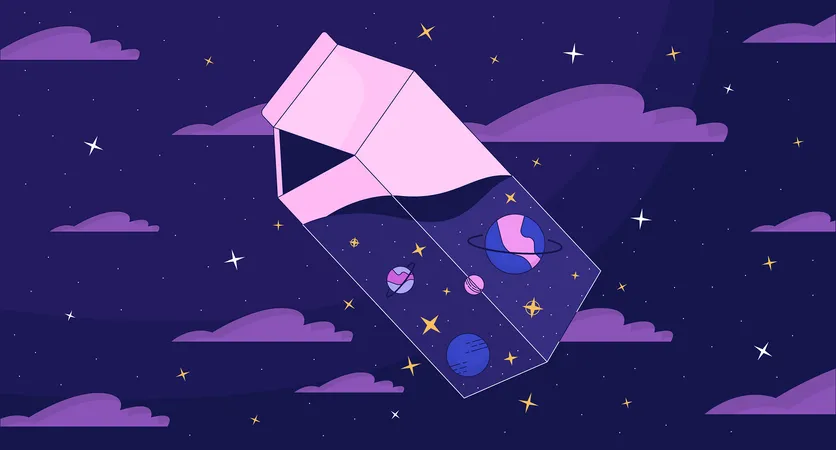 Cosmic milk in night sky  Illustration