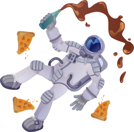 Cosmonaut with food  Illustration