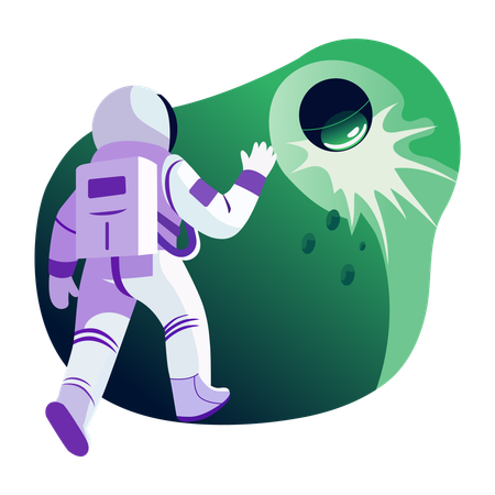 Cosmonaut working in space  Illustration