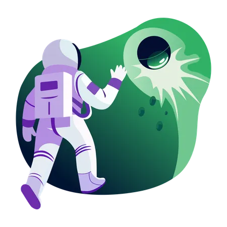 Cosmonaut working in space  Illustration