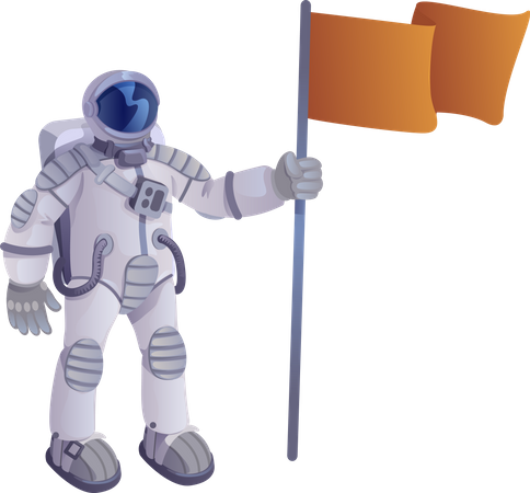 Cosmonauta con bandera  Illustration