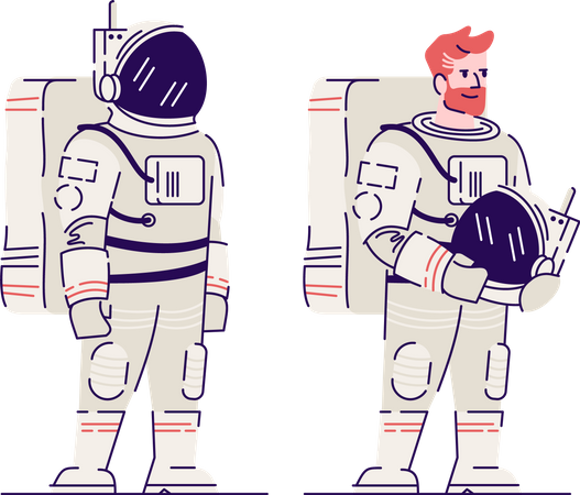 Cosmonauta masculino com capacete  Ilustração