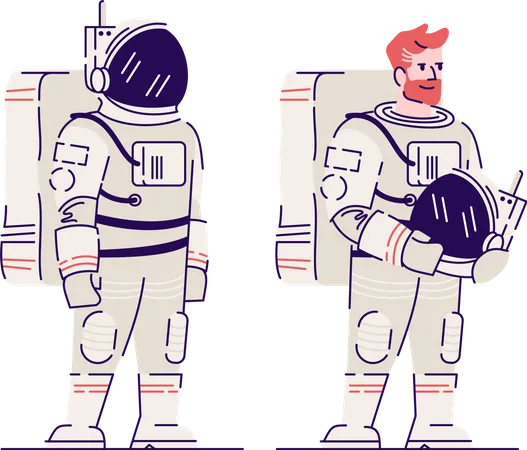 Cosmonauta masculino com capacete  Ilustração