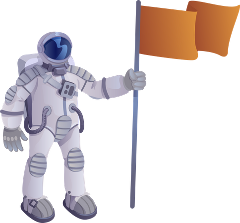 Cosmonaute avec drapeau  Illustration