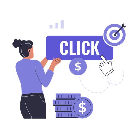 Cost peer click marketing  Illustration